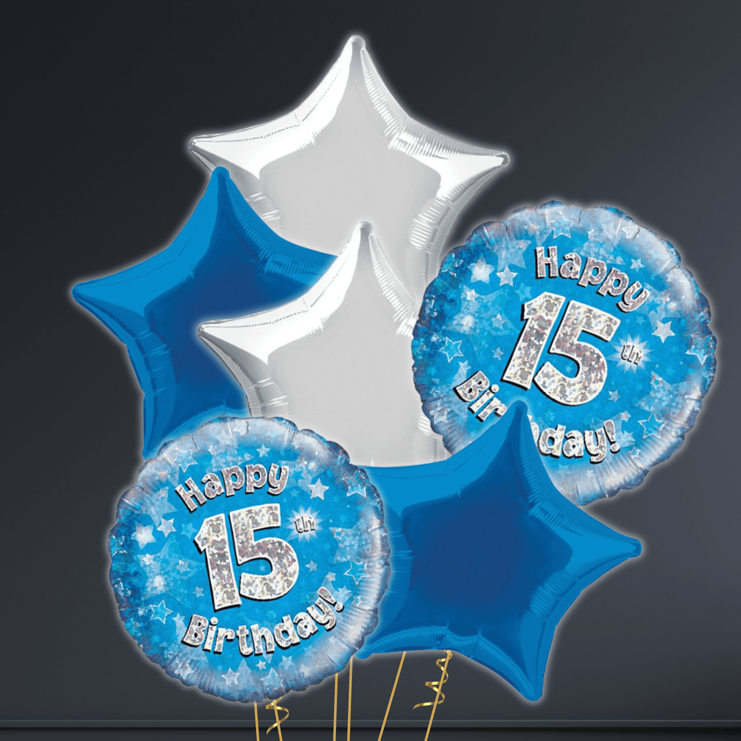 Happy 15th Birthday Blue Foil Balloon – 18" | The Party Hut