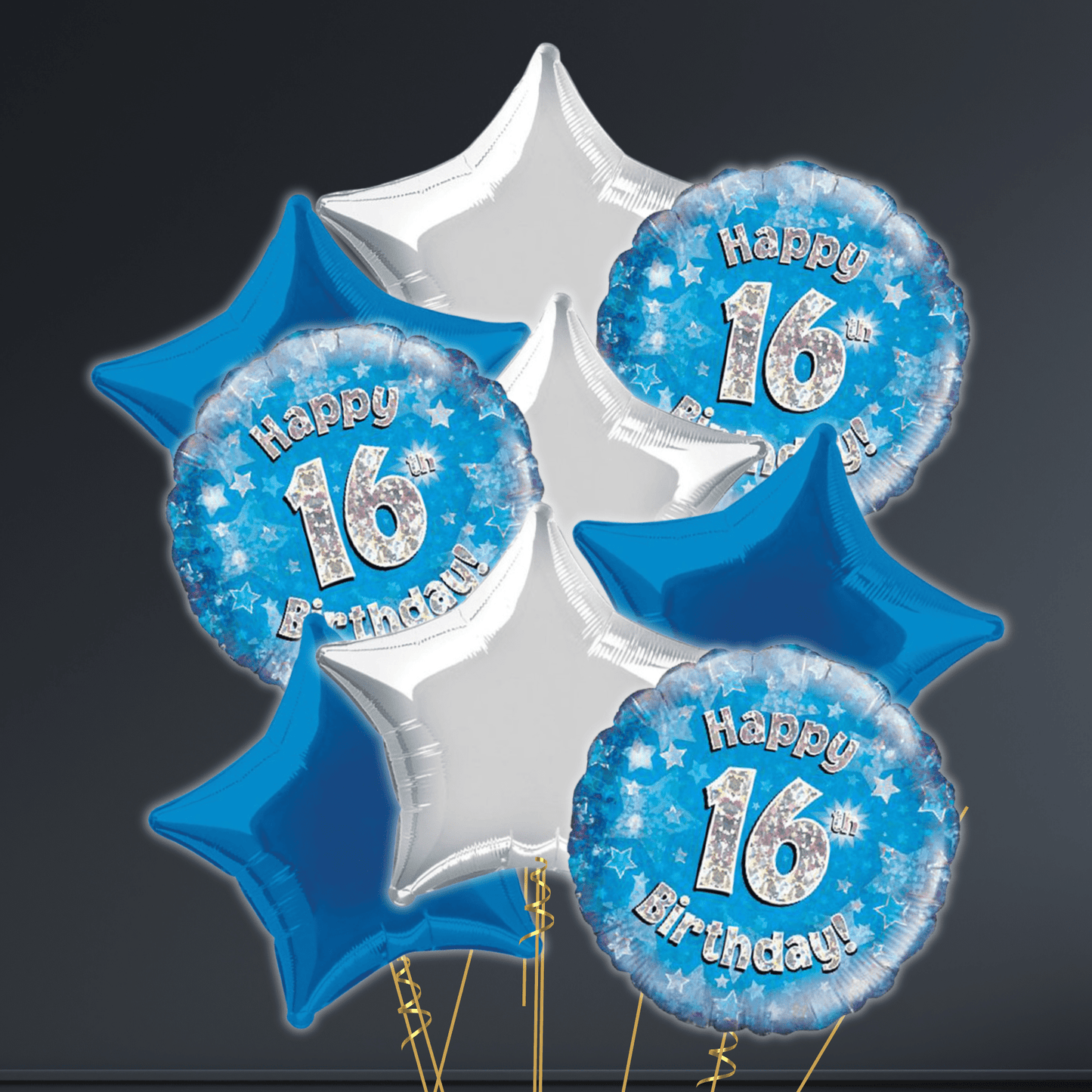 Happy 16th Birthday Blue Foil Balloon – 18" | The Party Hut