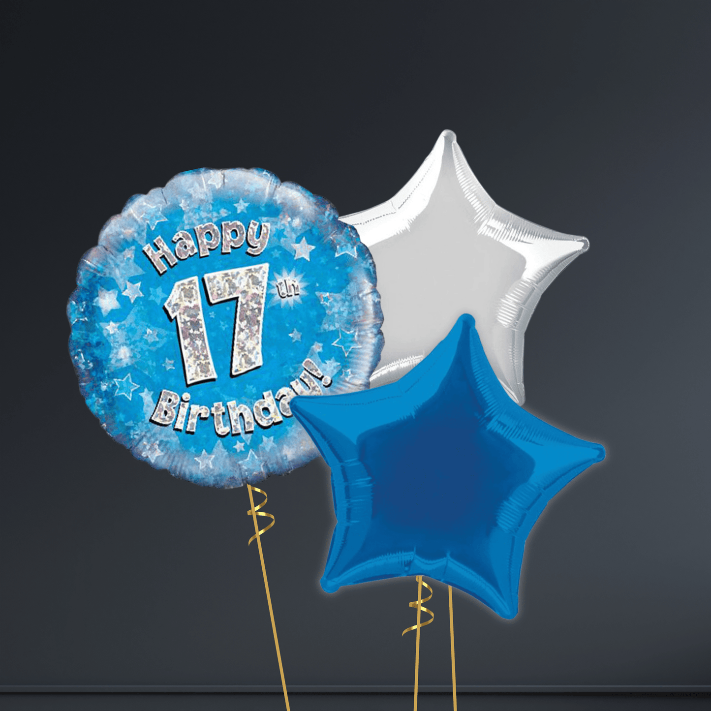 Happy 17th Birthday Blue Foil Balloon – 18" | The Party Hut