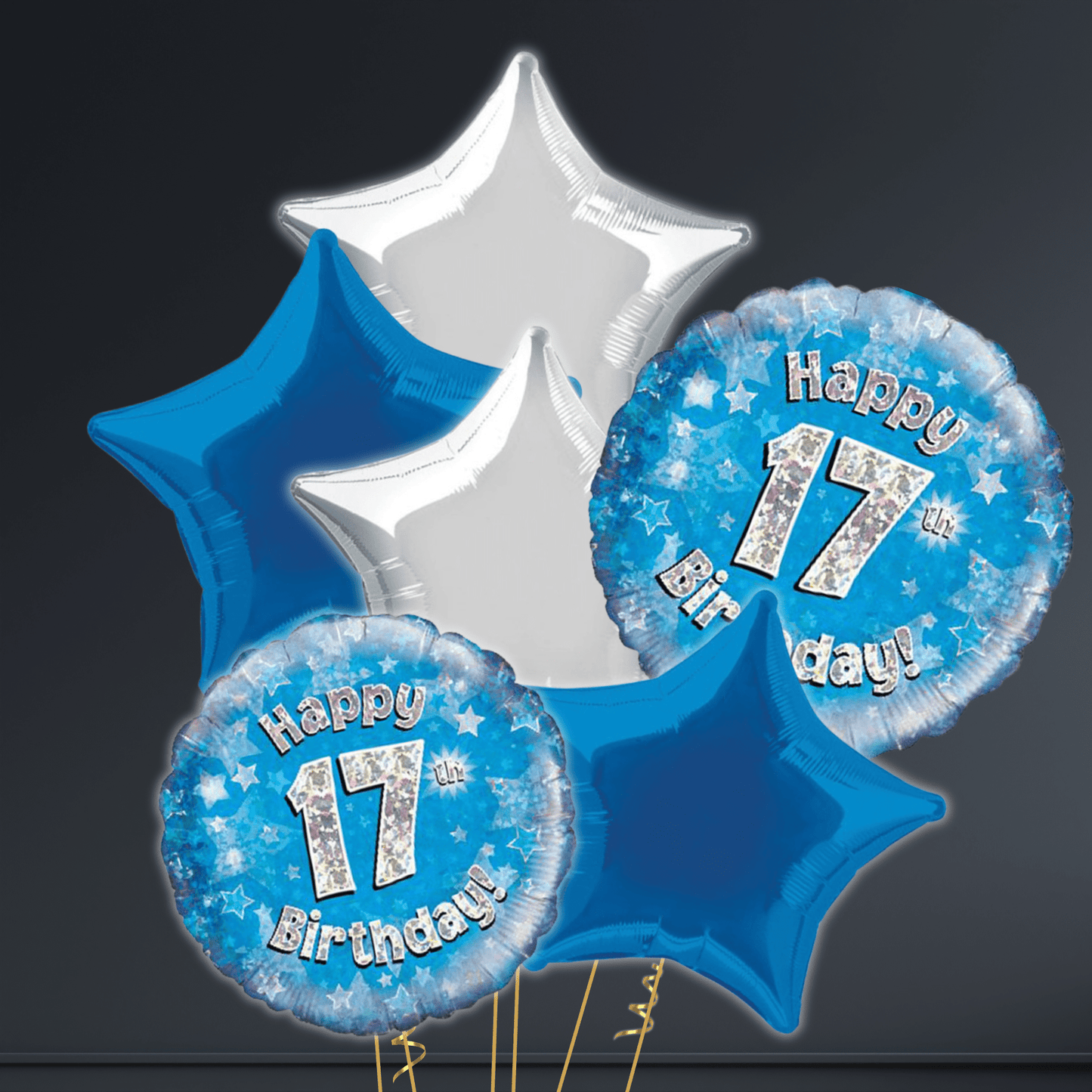 Happy 17th Birthday Blue Foil Balloon – 18" | The Party Hut