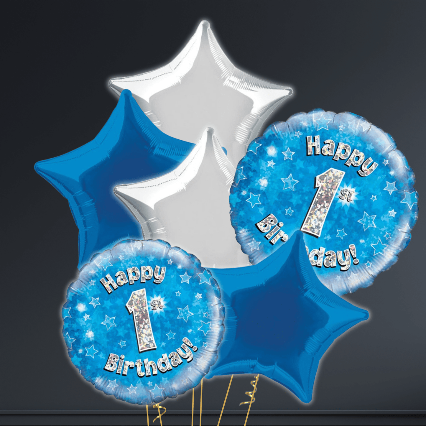 Happy 1st Birthday Blue Foil Balloon – 18" | The Party Hut