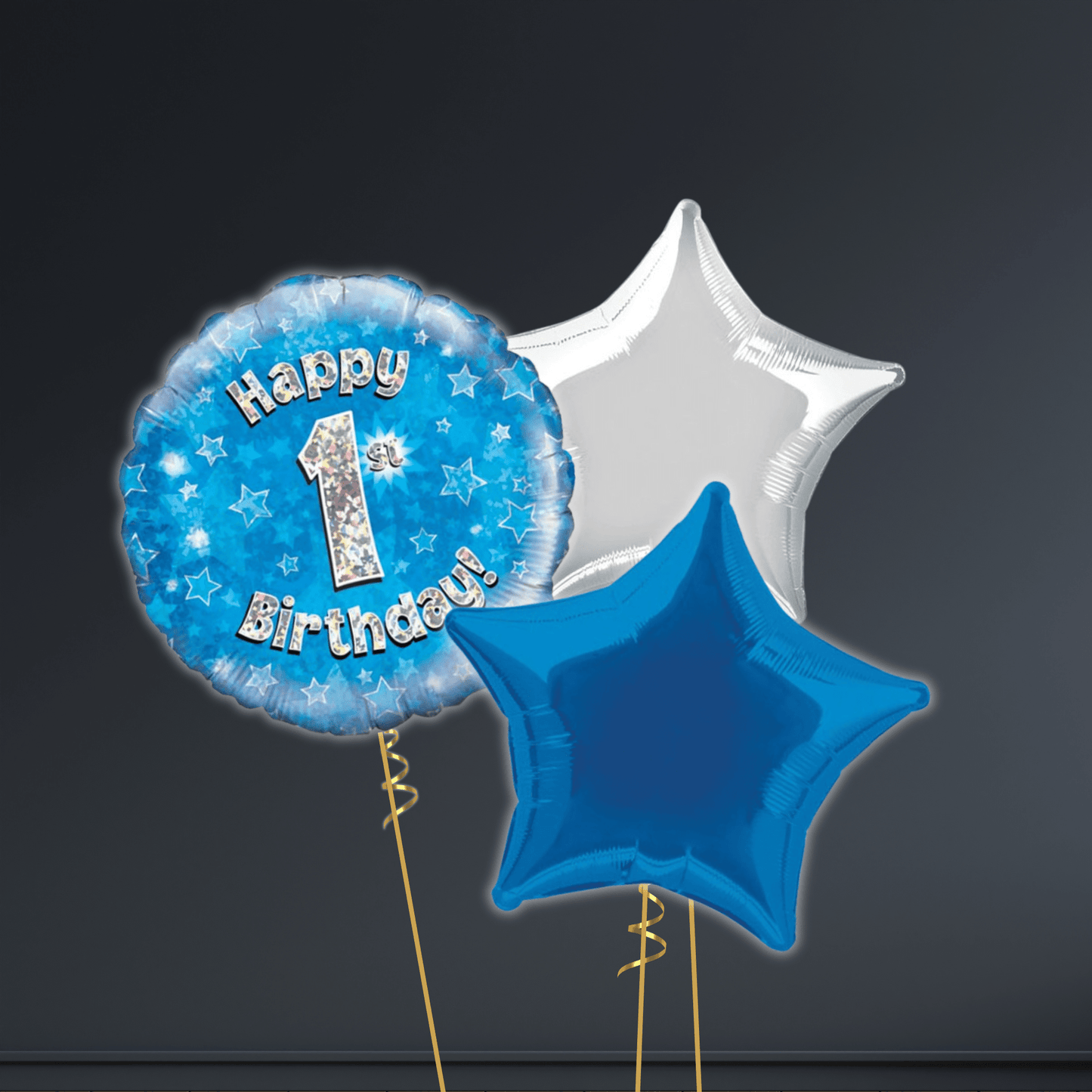 Happy 1st Birthday Blue Foil Balloon – 18" | The Party Hut