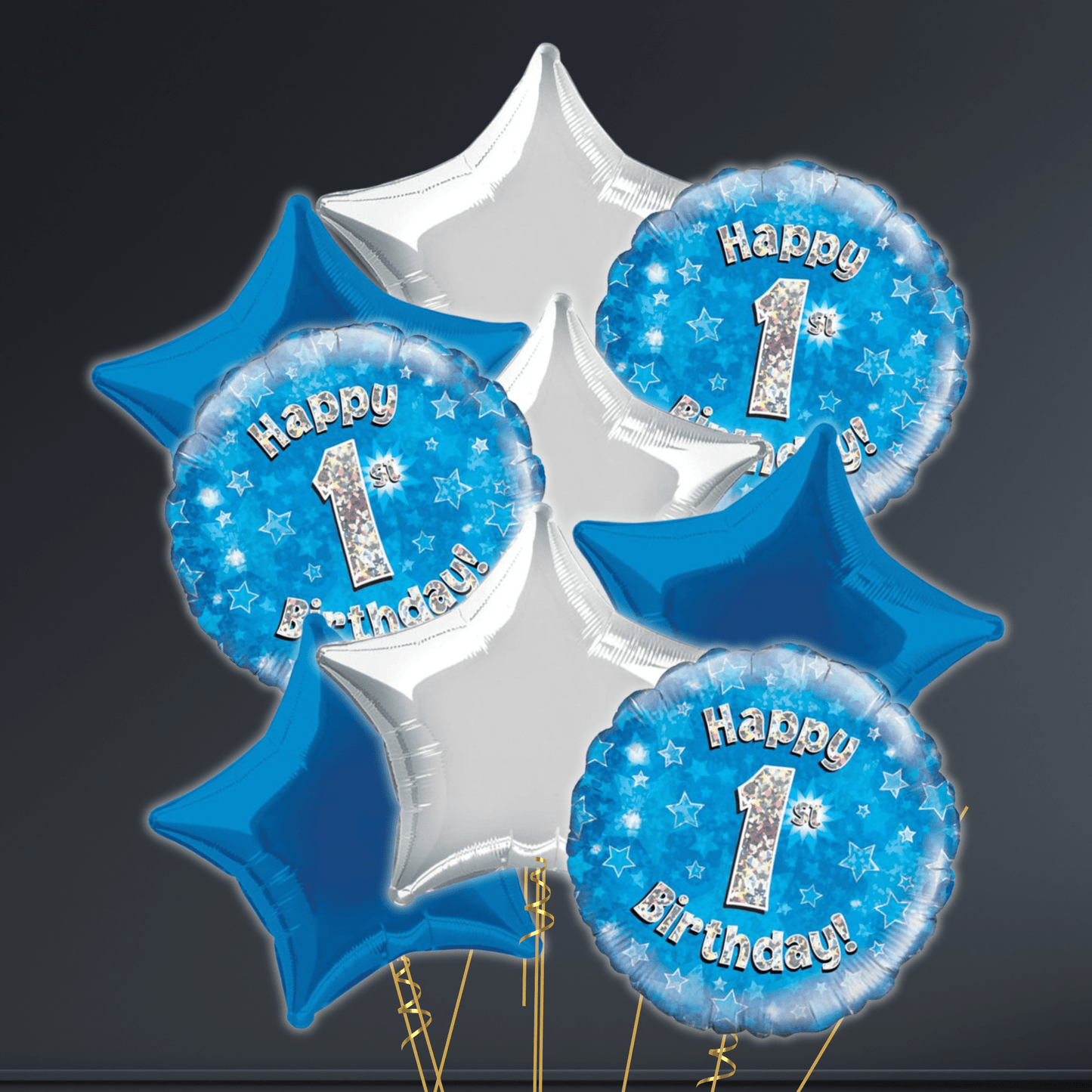 Happy 1st Birthday Blue Foil Balloon – 18" | The Party Hut