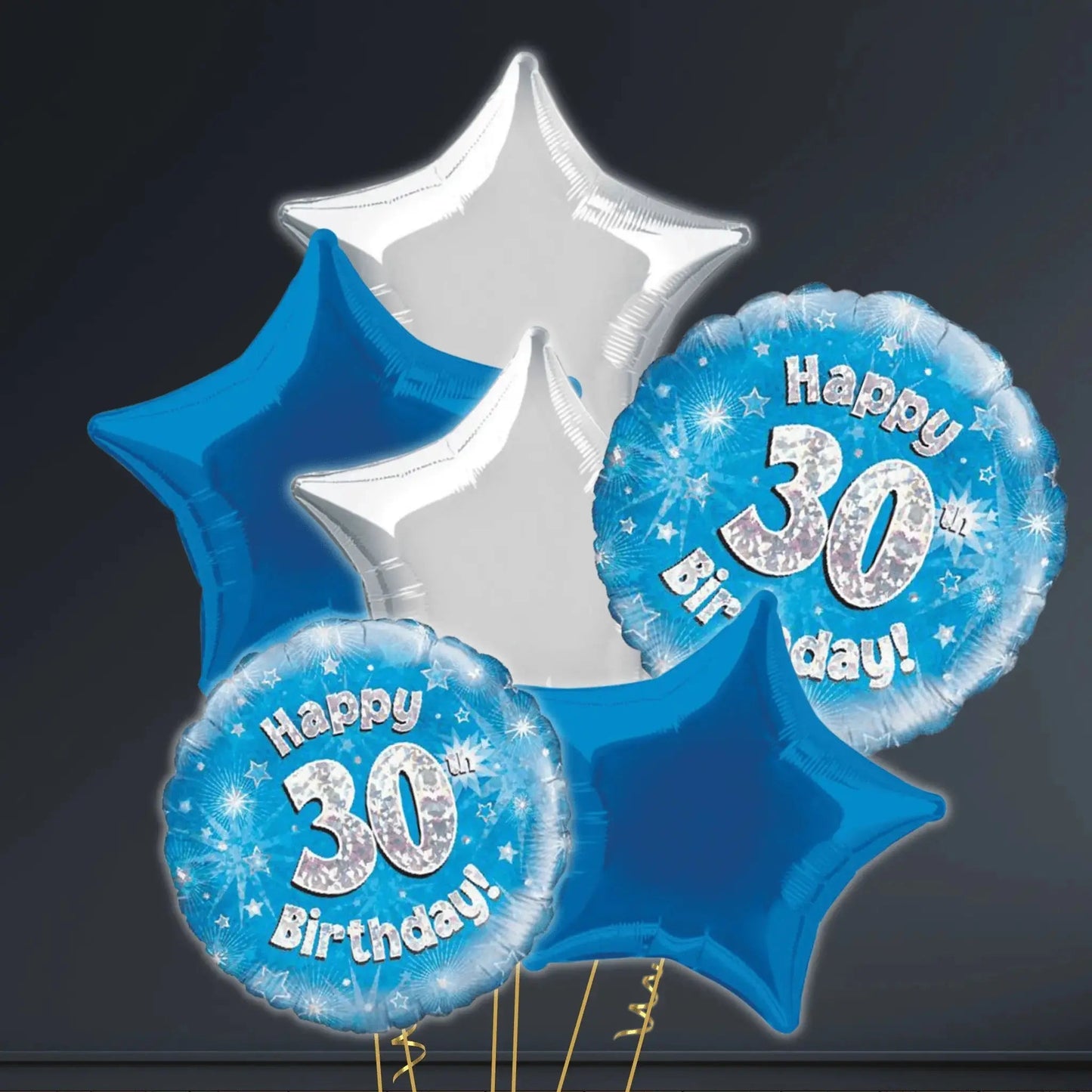 Happy 30th Birthday Blue Foil Balloon - 18" | The Party Hut