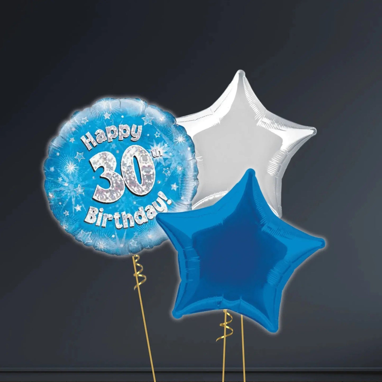 Happy 30th Birthday Blue Foil Balloon - 18" | The Party Hut