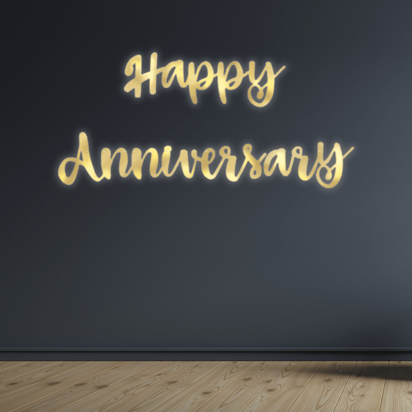 Happy Anniversary Gold Foil Script Banner – 1.82m | The Party Hut