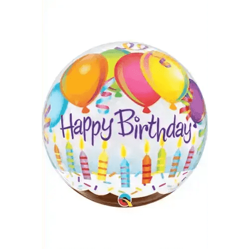 Happy Birthday Balloons and Candles Bubble Balloon | The Party Hut