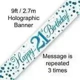 Happy Birthday Banners (Blue Sparkle) 2.7m