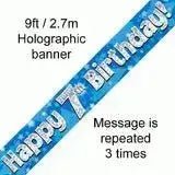 Happy Birthday Banners (Blue Sparkle) 2.7m | The Party Hut