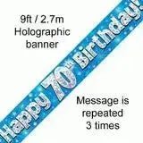 Happy Birthday Banners (Blue Sparkle) 2.7m | The Party Hut