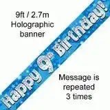 Happy Birthday Banners (Blue Sparkle) 2.7m | The Party Hut