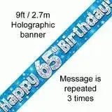 Happy Birthday Banners (Blue Sparkle) 2.7m | The Party Hut