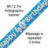 Happy Birthday Banners (Blue Sparkle) 2.7m | The Party Hut