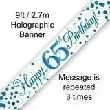 Happy Birthday Banners (Blue Sparkle) 2.7m | The Party Hut