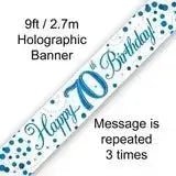 Happy Birthday Banners (Blue Sparkle) 2.7m | The Party Hut