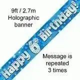 Happy Birthday Banners (Blue Sparkle) 2.7m