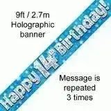 Happy Birthday Banners (Blue Sparkle) 2.7m