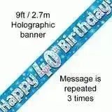 Happy Birthday Banners (Blue Sparkle) 2.7m