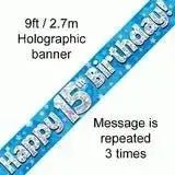 Happy Birthday Banners (Blue Sparkle) 2.7m | The Party Hut