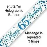 Happy Birthday Banners (Blue Sparkle) 2.7m | The Party Hut