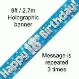 Happy Birthday Banners (Blue Sparkle) 2.7m