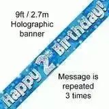 Happy Birthday Banners (Blue Sparkle) 2.7m