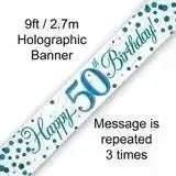 Happy Birthday Banners (Blue Sparkle) 2.7m