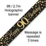 Happy Birthday Banners - Gold Sparkle 2.7m | The Party Hut