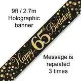 Happy Birthday Banners - Gold Sparkle 2.7m | The Party Hut