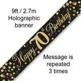 Happy Birthday Banners - Gold Sparkle 2.7m | The Party Hut