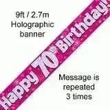 Happy Birthday Banners (Pink Sparkle) 2.7m