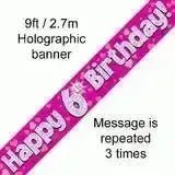 Happy Birthday Banners (Pink Sparkle) 2.7m