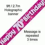 Happy Birthday Banners (Pink Sparkle) 2.7m | The Party Hut