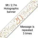 Happy Birthday Banners (Rose Gold Sparkle) 2.7m | The Party Hut