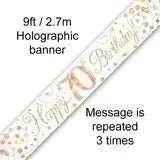 Happy Birthday Banners (Rose Gold Sparkle) 2.7m | The Party Hut