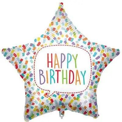 Happy Birthday Bright Star Balloon | The Party Hut