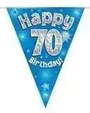 Happy Birthday Bunting (Blue Sparkle) 3.9m