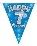 Happy Birthday Bunting (Blue Sparkle) 3.9m | The Party Hut