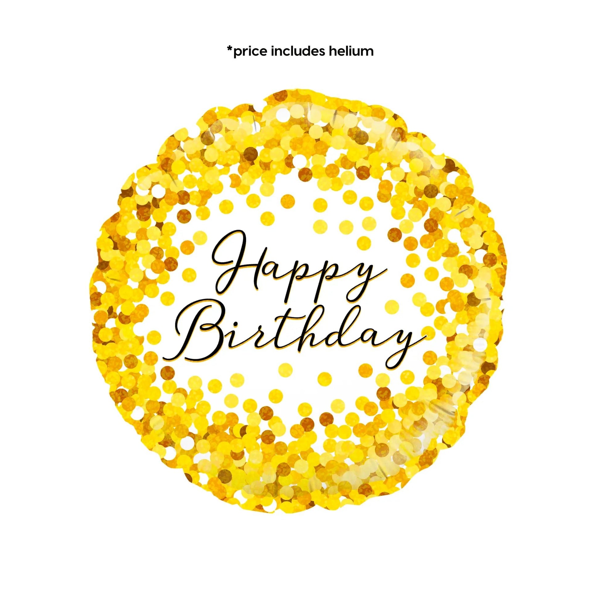 Happy Birthday Gold Sparkle Balloon