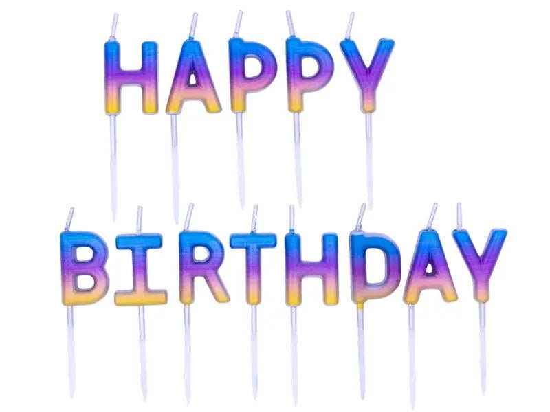 Happy Birthday Ombre Rainbow Candles | The Party Hut