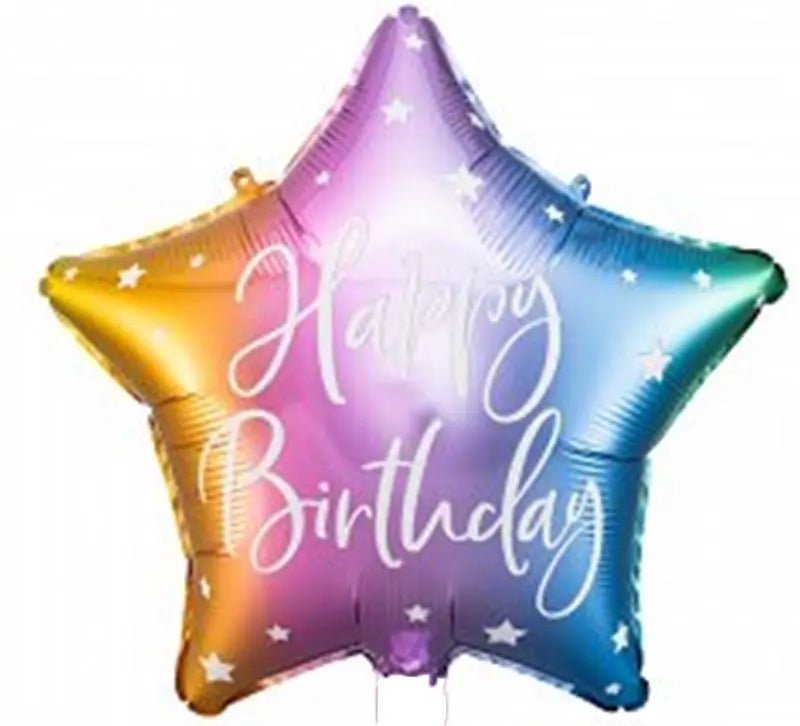 Happy Birthday Ombre Star Balloon | The Party Hut