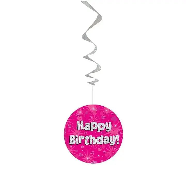 Happy Birthday Pink Sparkle Decorations | The Party Hut