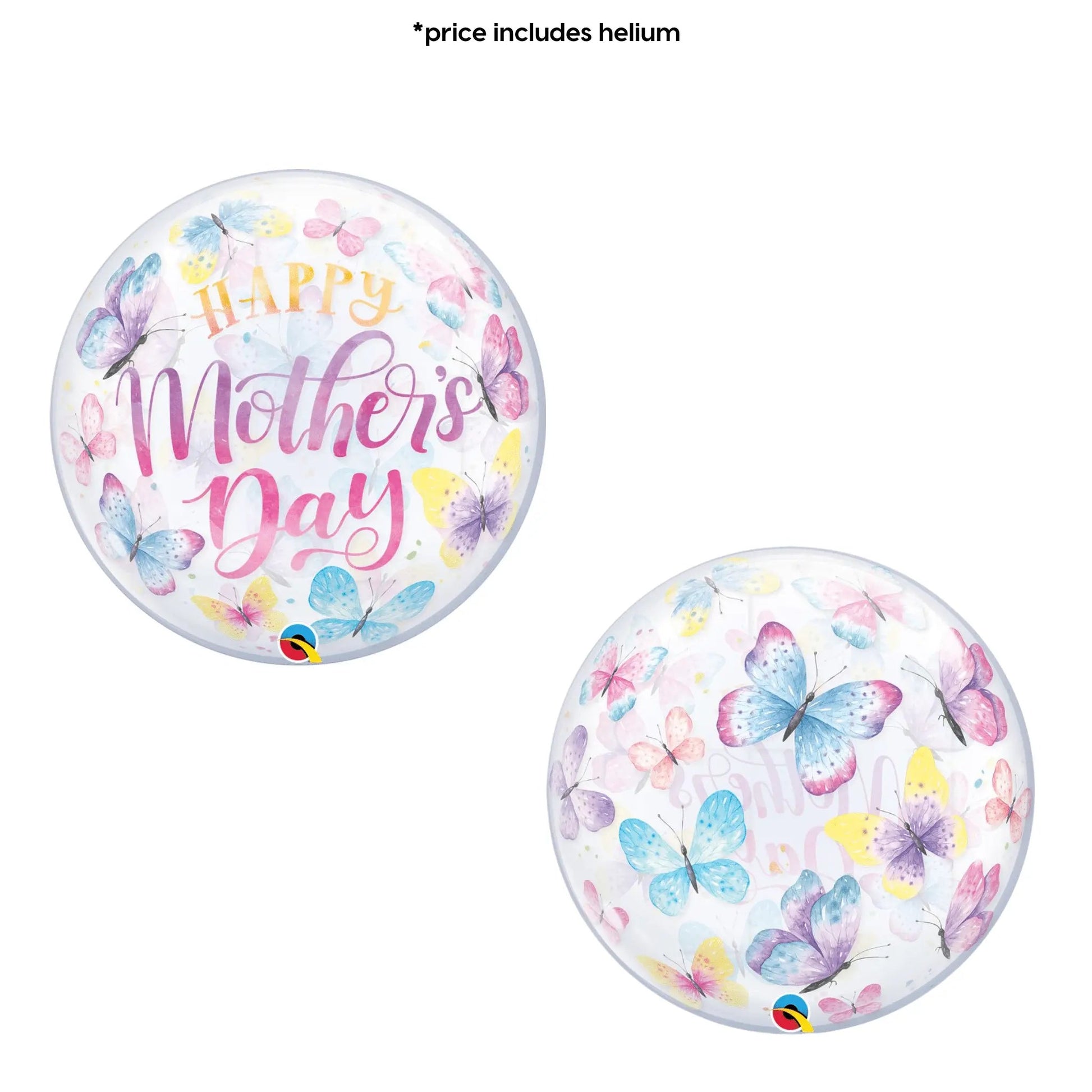 Happy Mothers Day - Jumbo Pastel Butterflies Balloon