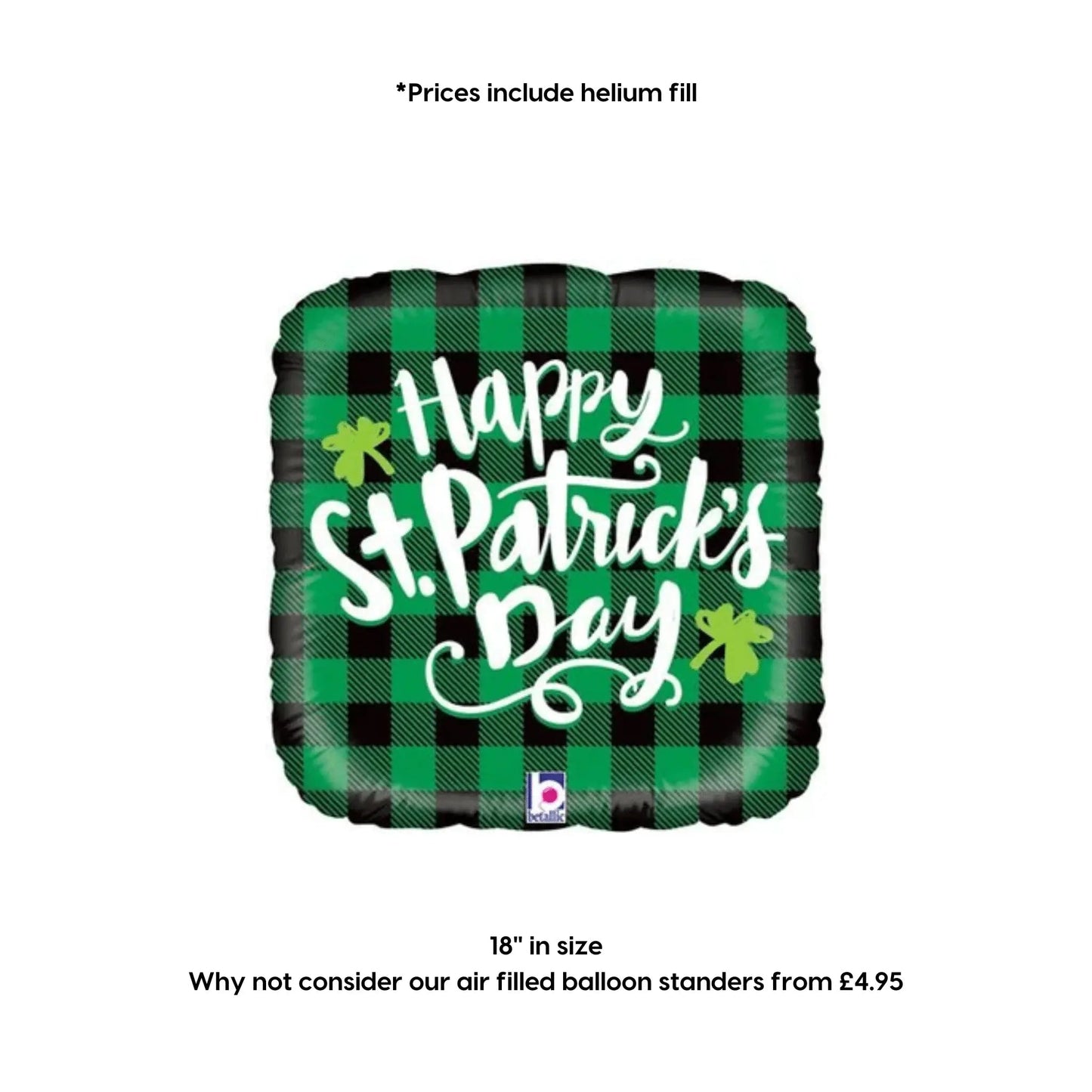 Happy St Patricks Day - Plaid Balloon | The Party Hut