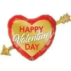 Happy Valentines Day Golden Arrow Balloon