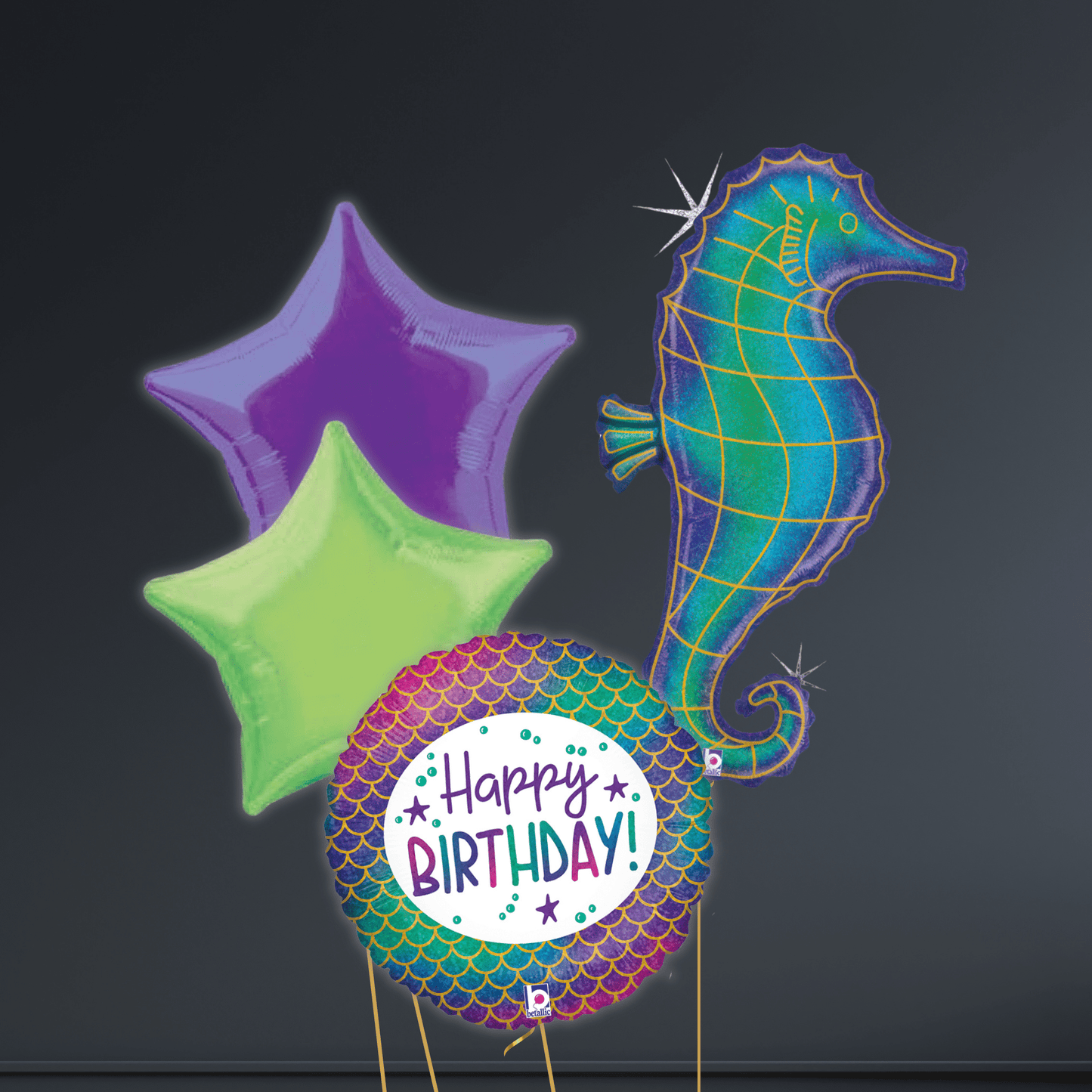 Helium Balloon Bouquet - Seahorse Gallop | The Party Hut