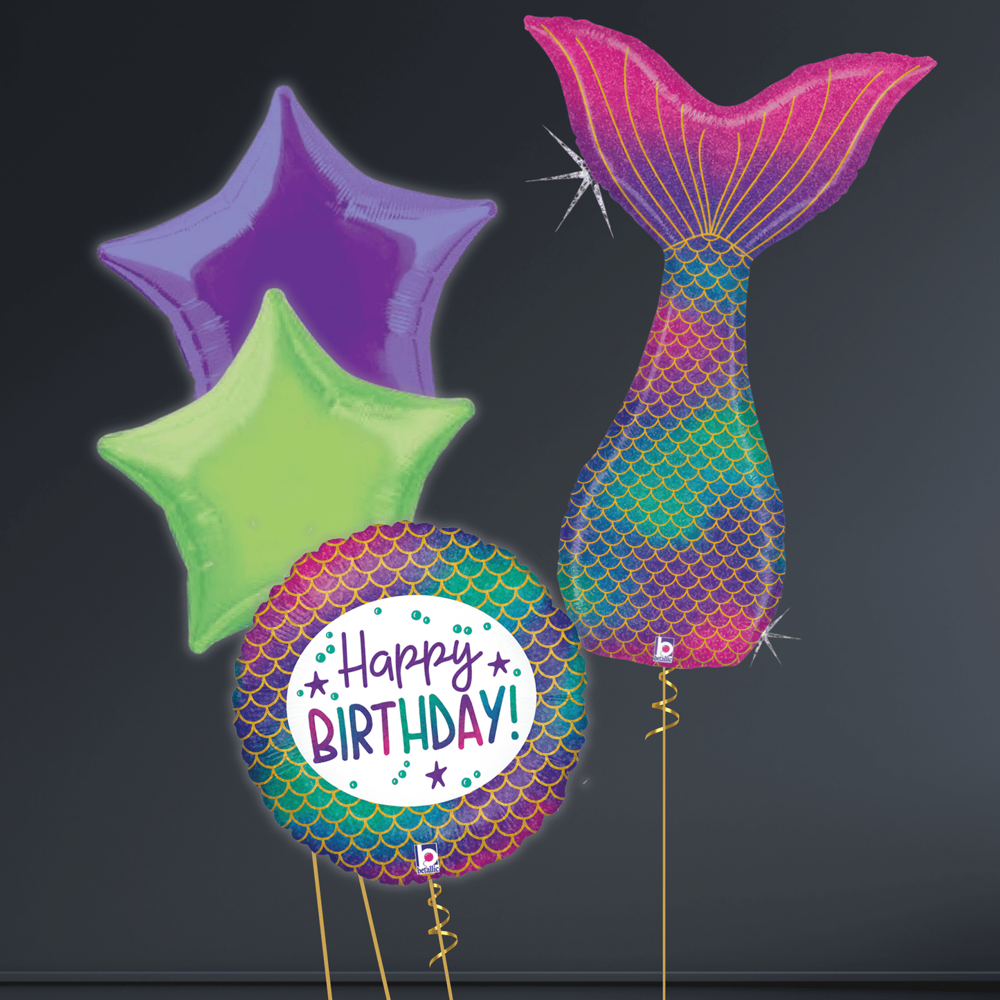 Helium Balloon Bouquet - Sparkling Mertail | The Party Hut