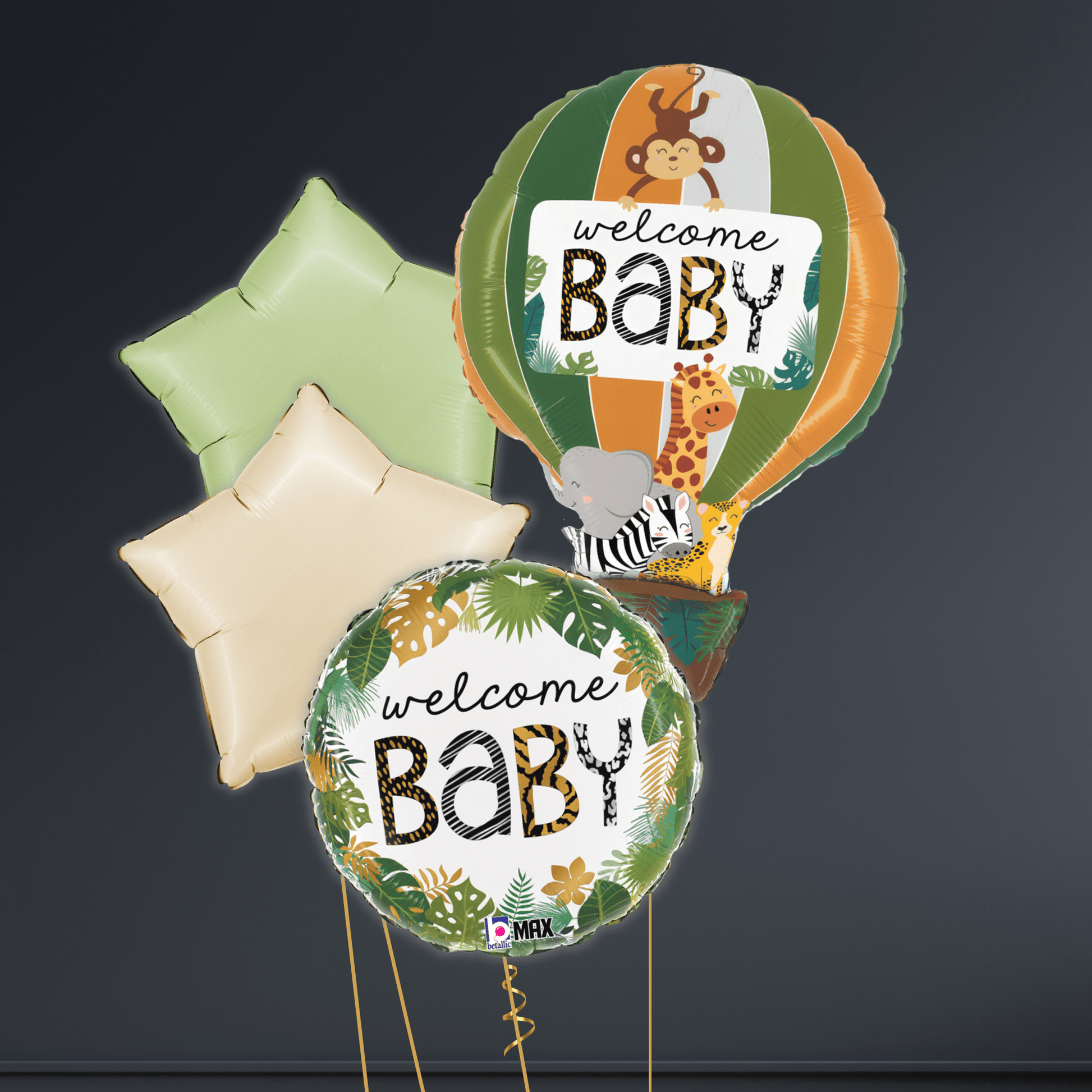 Helium Balloon Bouquet - Welcome Jungle Baby AirBalloon