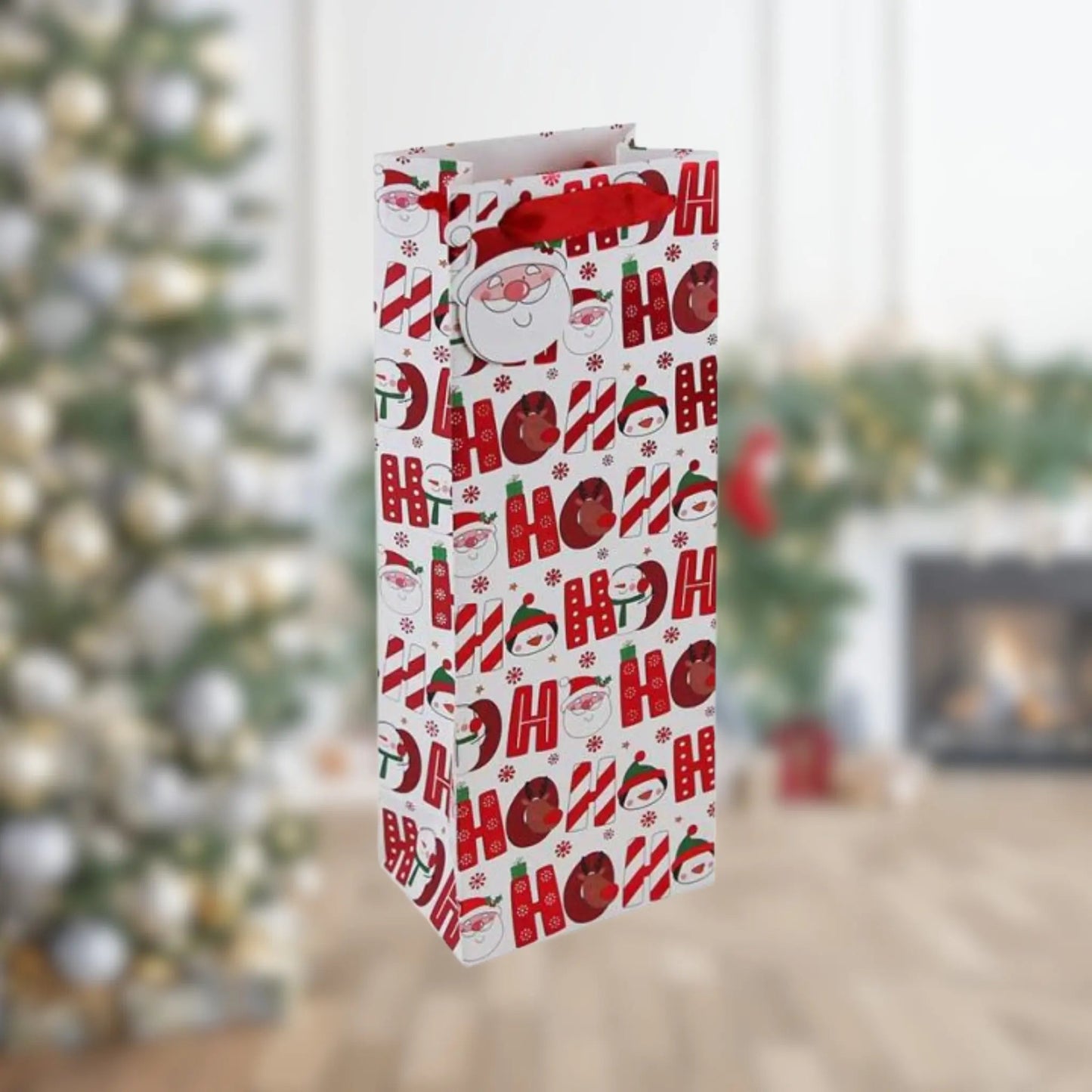 'Ho Ho Ho' Christmas Bottle Gift Bag | The Party Hut