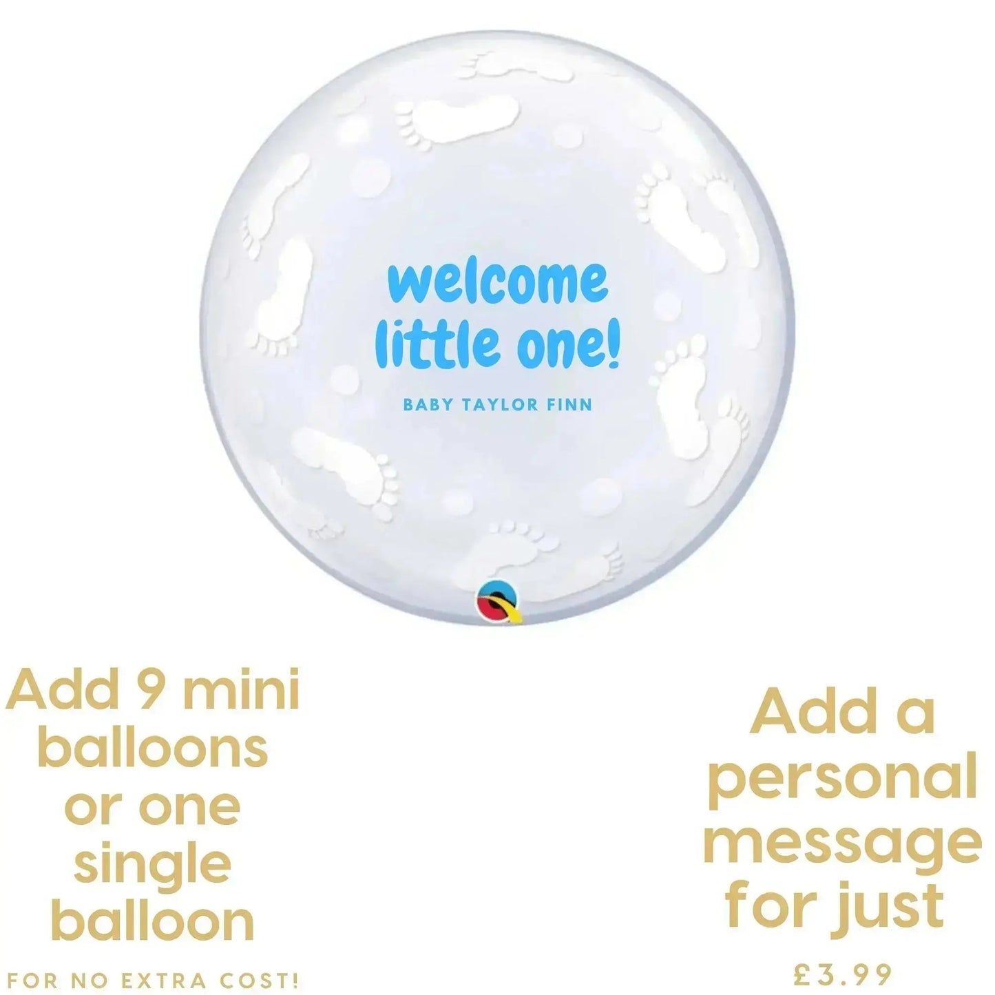 Jumbo Baby Footprints Bubble Balloon | The Party Hut